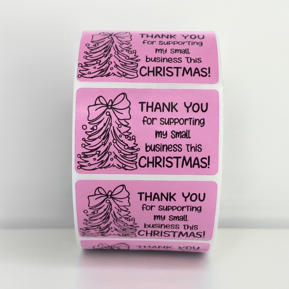 Christmas Thank You Stickers in Mint Green – Packaging Labels for business NEW - Picture 4 of 6